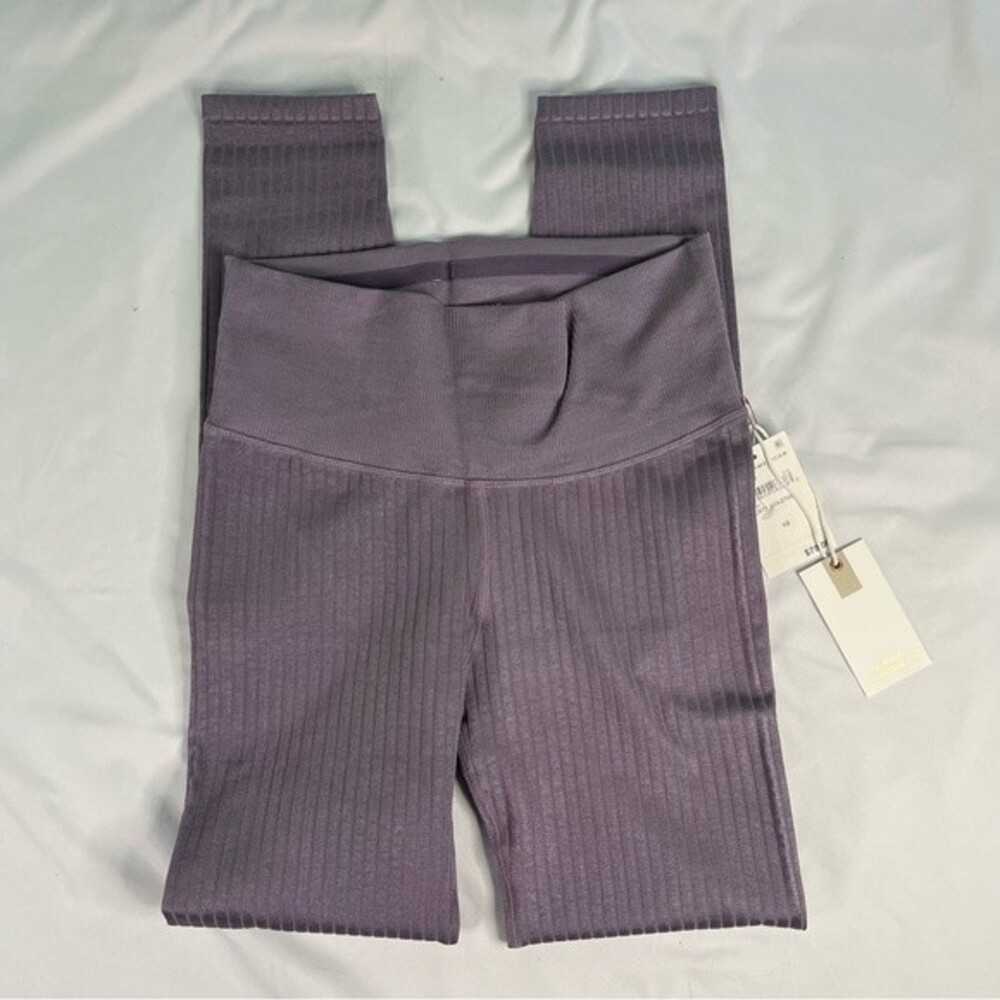 Good American Dusty Violet Size 3 4 Wide Rib Shine Seamless Gym Legging Stretch
